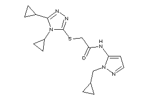 Image of N-[2-(cyclopropylmethyl)pyrazol-3-yl]-2-[(4,5-dicyclopropyl-1,2,4-triazol-3-yl)thio]acetamide