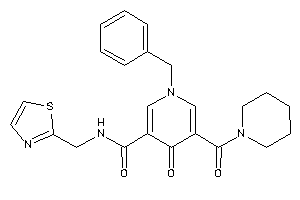 1-benzyl-4-keto-5-(piperidine-1-carbonyl)-N-(thiazol-2-ylmethyl)nicotinamide