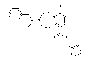 Image of N-(2-furfuryl)-7-keto-3-(2-phenylacetyl)-1,2,4,5-tetrahydropyrido[2,1-g][1,4]diazepine-10-carboxamide