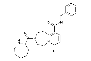 Image of 3-(azepane-2-carbonyl)-N-benzyl-7-keto-1,2,4,5-tetrahydropyrido[2,1-g][1,4]diazepine-10-carboxamide