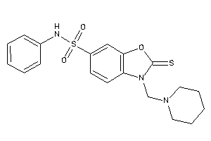 N-phenyl-3-(piperidinomethyl)-2-thioxo-1,3-benzoxazole-6-sulfonamide
