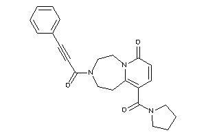 Image of 3-(3-phenylpropioloyl)-10-(pyrrolidine-1-carbonyl)-1,2,4,5-tetrahydropyrido[2,1-g][1,4]diazepin-7-one