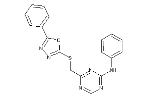 Phenyl-[4-[[(5-phenyl-1,3,4-oxadiazol-2-yl)thio]methyl]-s-triazin-2-yl]amine