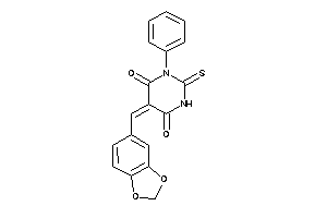 1-phenyl-5-piperonylidene-2-thioxo-hexahydropyrimidine-4,6-quinone