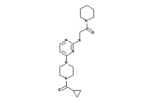 2-[[4-[4-(cyclopropanecarbonyl)piperazino]pyrimidin-2-yl]thio]-1-piperidino-ethanone