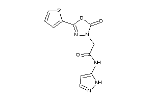 Image of 2-[2-keto-5-(2-thienyl)-1,3,4-oxadiazol-3-yl]-N-(1H-pyrazol-5-yl)acetamide