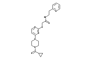 Image of 2-[[4-[4-(cyclopropanecarbonyl)piperazino]pyrimidin-2-yl]thio]-N-[2-(2-pyridyl)ethyl]acetamide