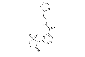 N-[2-(1,3-dioxolan-2-yl)ethyl]-3-(1,1,3-triketo-1,2-thiazolidin-2-yl)benzamide