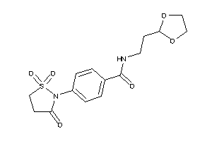 N-[2-(1,3-dioxolan-2-yl)ethyl]-4-(1,1,3-triketo-1,2-thiazolidin-2-yl)benzamide
