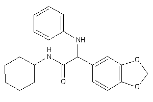 2-anilino-2-(1,3-benzodioxol-5-yl)-N-cyclohexyl-acetamide