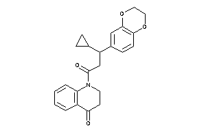 1-[3-cyclopropyl-3-(2,3-dihydro-1,4-benzodioxin-6-yl)propanoyl]-2,3-dihydroquinolin-4-one