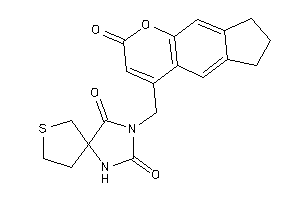 Image of 3-[(2-keto-7,8-dihydro-6H-cyclopenta[g]chromen-4-yl)methyl]-7-thia-1,3-diazaspiro[4.4]nonane-2,4-quinone