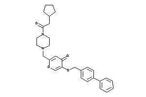 2-[[4-(2-cyclopentylacetyl)piperazino]methyl]-5-(4-phenylbenzyl)oxy-pyran-4-one